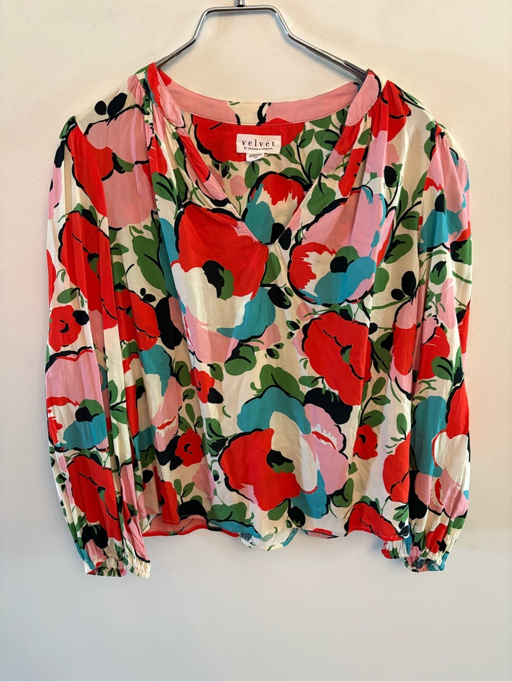 Velvet by Graham & Spencer Floral Pullover Blouse XS
